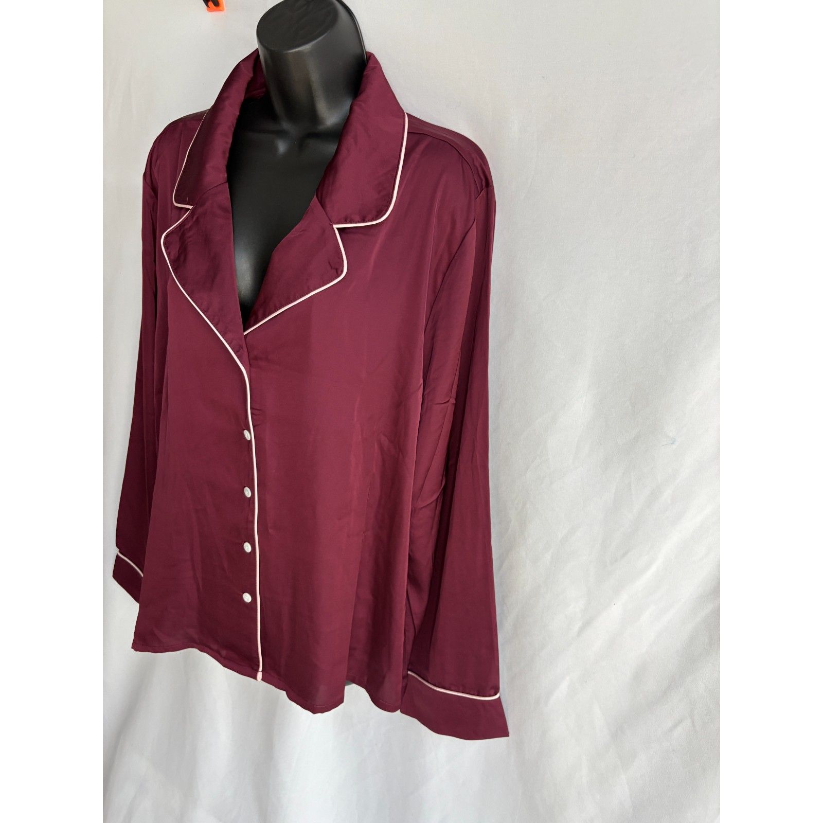 Bare Necessities Nwt Burgundy The Washed Satin Sleepshirt Pajamas Classy 2xl Xxl — image 4 of 8